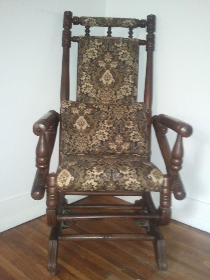 Rocking Chairs With Springs With Regard To Famous I Have This Beautiful Antique Wooden Rocking Chair With Actual (Photo 8 of 20)