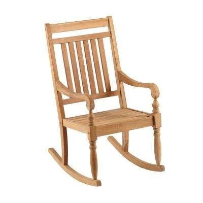 Teak Patio Rocking Chairs Intended For Current Teak – Rocking Chairs – Patio Chairs – The Home Depot (View 14 of 20)
