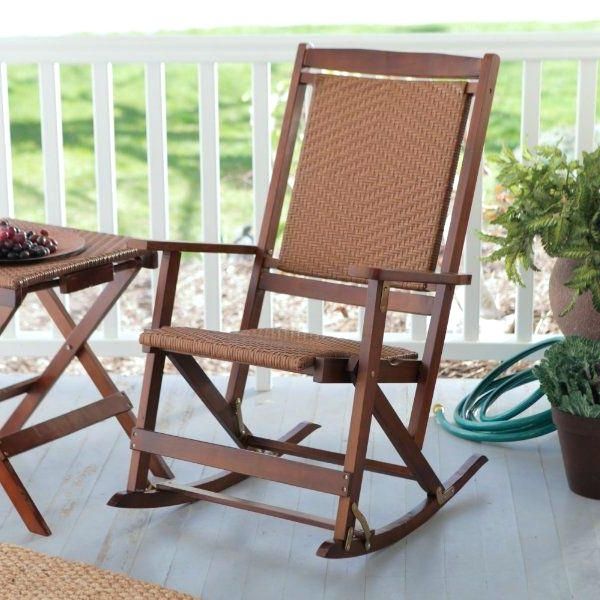 Unique Outdoor Rocking Chairs Throughout Favorite Lovely And Unique Outdoor Folding Rocking Chairs Design Rattan (View 11 of 20)