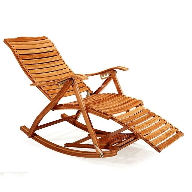 Well Known Modern Foldadble Bamboo Rocking Chair Recliner With Ottoman Indoor With Rocking Chairs (Photo 17 of 20)