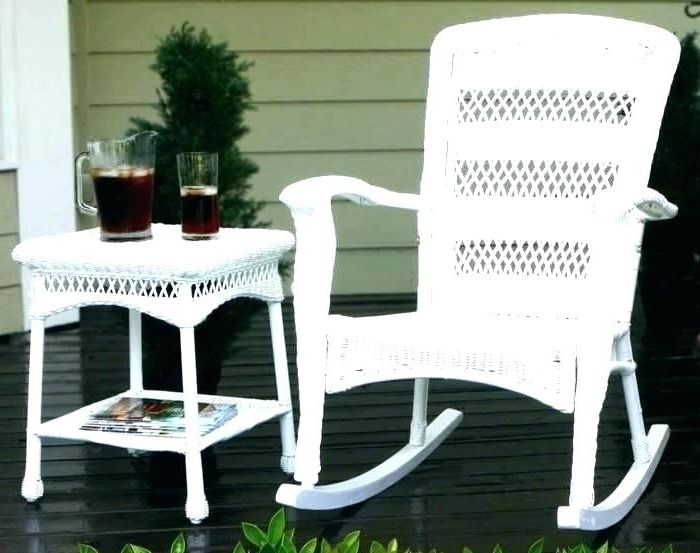 White Resin Patio Rocking Chairs Regarding Widely Used Aluminum Resin Wicker Rocking Chair Outdoor Chairs Black Rockers (Photo 1 of 20)