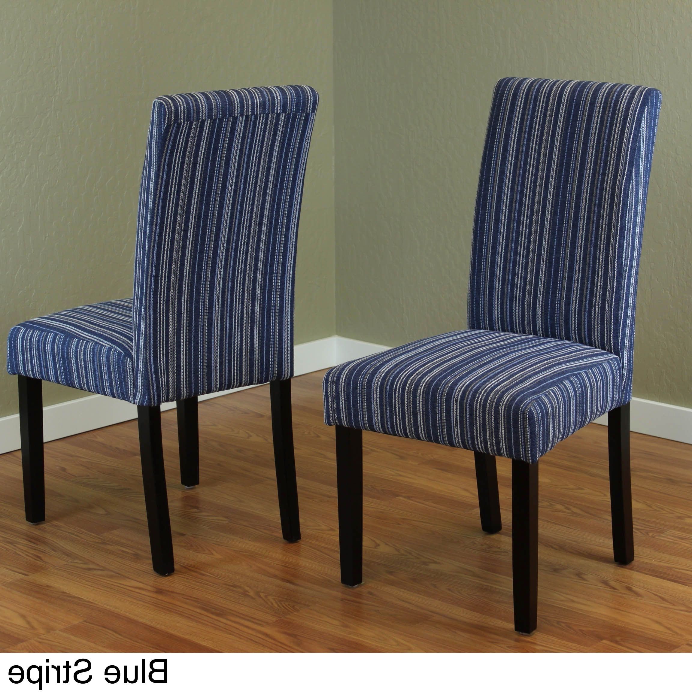 Featured Photo of 20 Photos Blue Stripe Dining Chairs