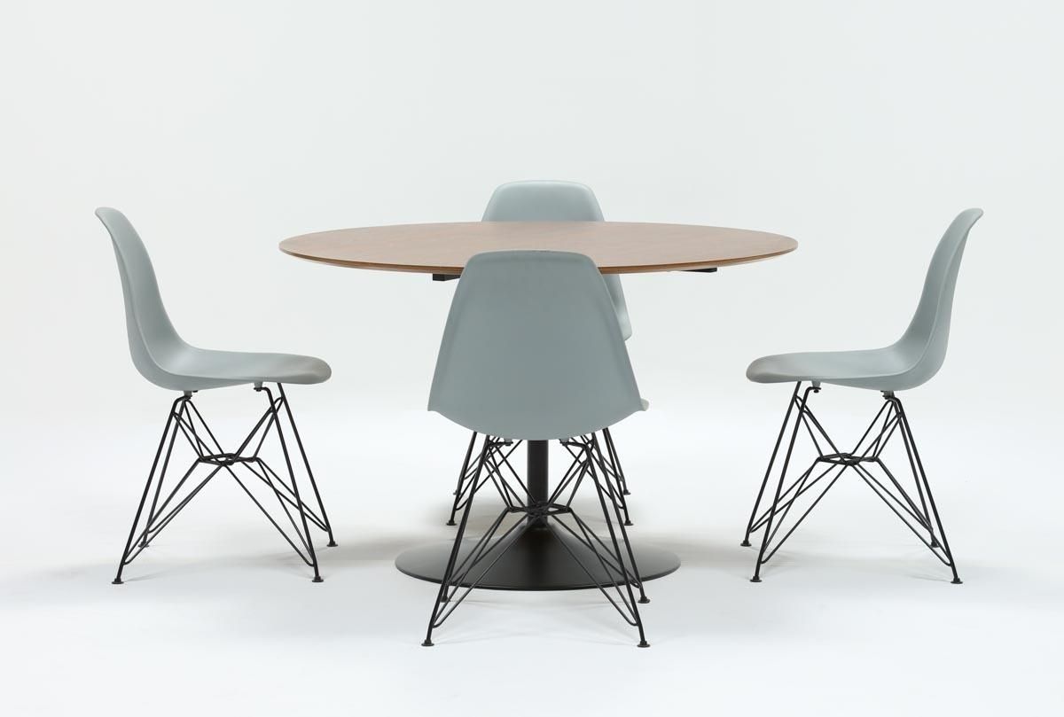 Alexa Grey Side Chairs Intended For 2017 Vespa 5 Piece Round Dining Set With Alexa Grey Side Chairs (Photo 1 of 20)