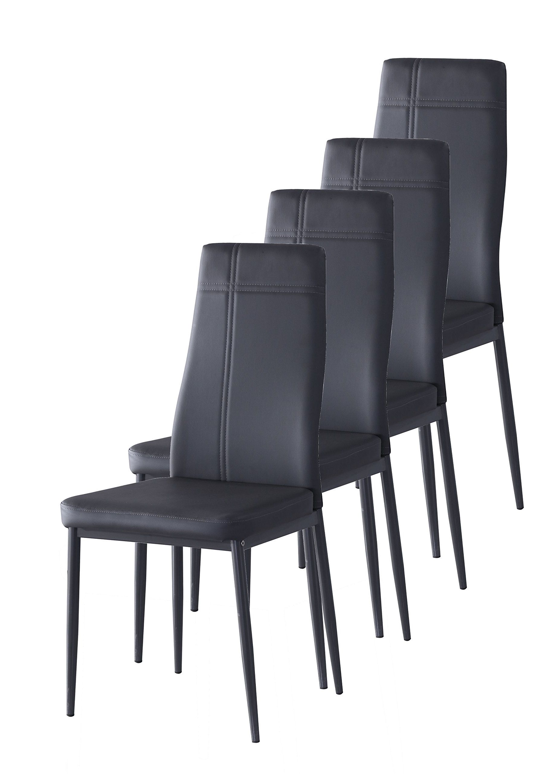 Alexa Grey Side Chairs Within Recent Amazon – Kings Brand Gray Metal Frame Dining Side Chair (grey (Photo 7 of 20)