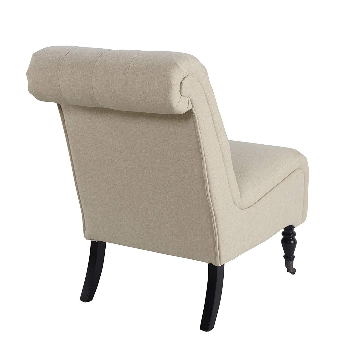 Amazon: Linon Cora Natural Roll Back Tufted Chair: Kitchen & Dining Throughout Popular Cora Side Chairs (View 15 of 20)