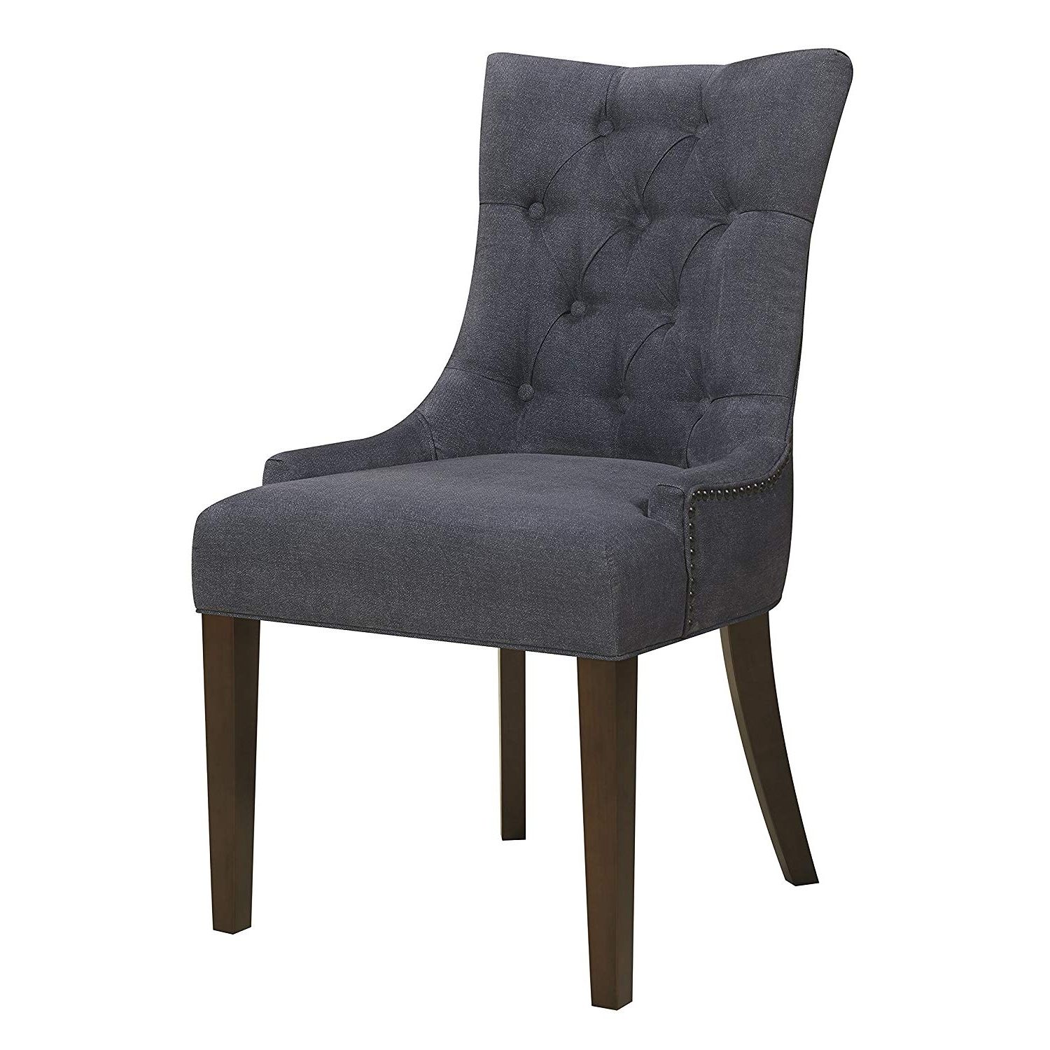 Amazon – Pulaski Upholstered Button Tufted Dining Chair, Blue For Well Known Dining Chairs With Blue Loose Seat (View 17 of 20)