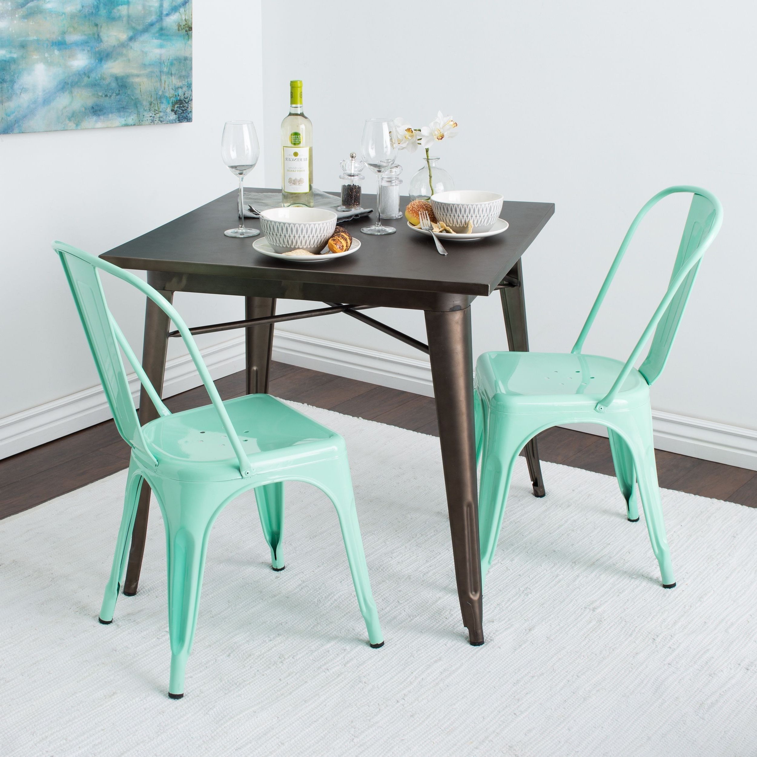 Best And Newest Pinot Side Chairs Pertaining To Tabouret Bistro Side Chair Hint Of Mint (set Of 2), Green (metal (Photo 13 of 20)