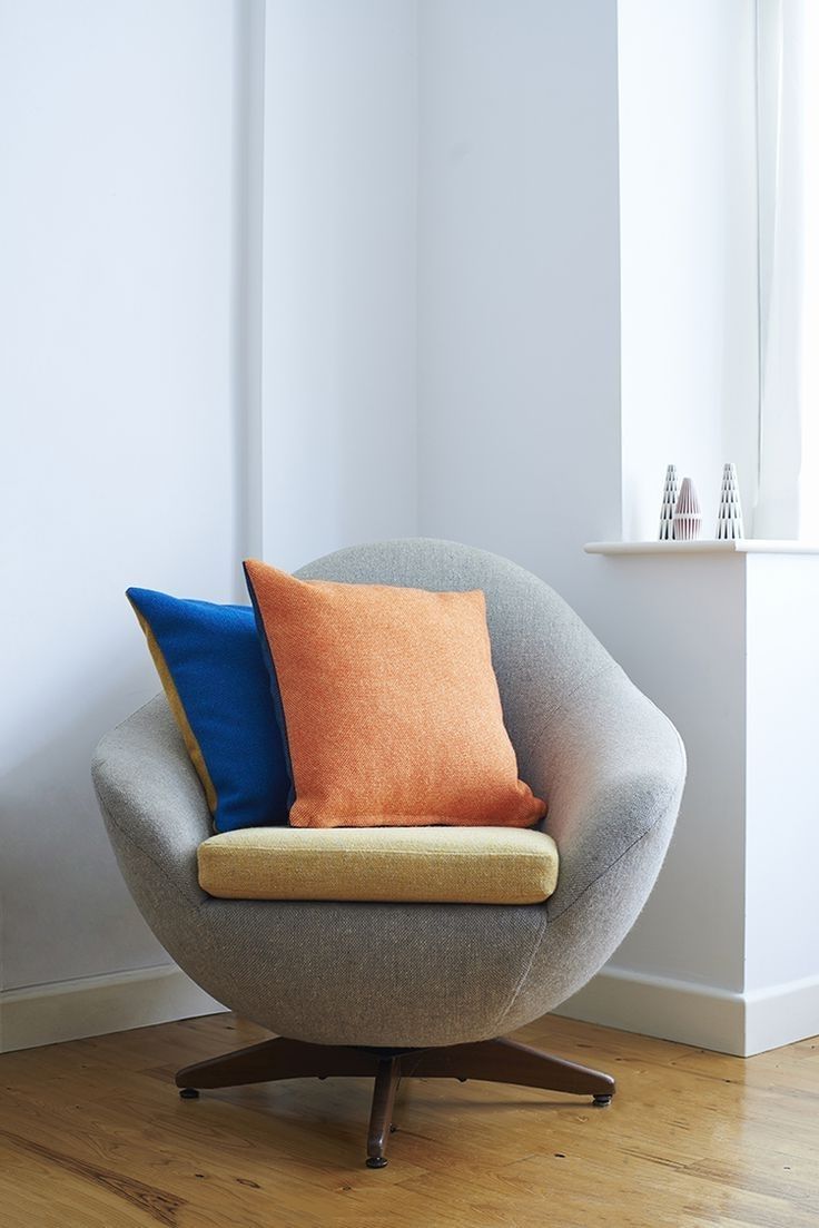 Bute Fabric Tweed Twin Tone Cushion: Seville Orange & Mallard Blue With Latest Mallard Side Chairs With Cushion (View 13 of 20)
