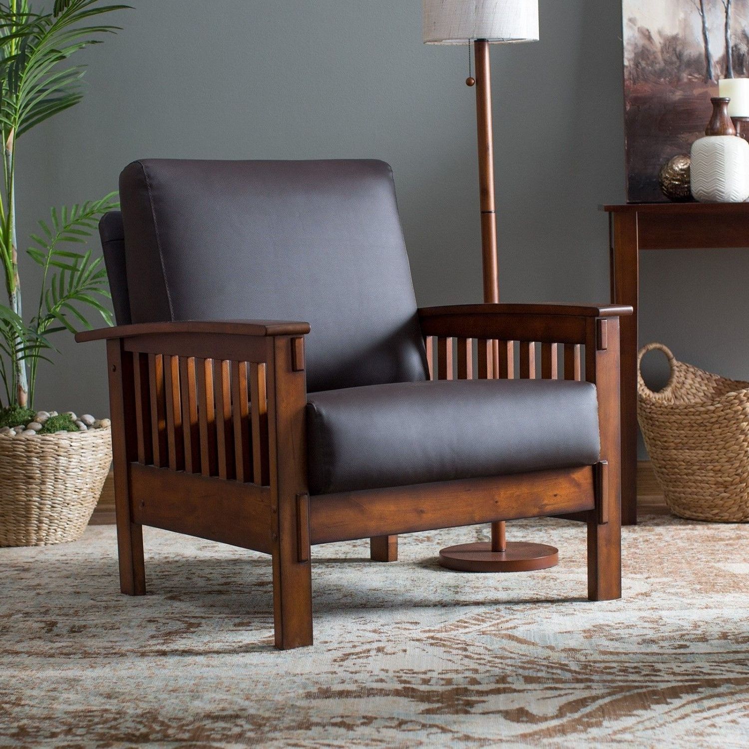 Craftsman Upholstered Side Chairs Within Latest With Its Slatted Sides And Flat Armrests, The Belham Living Burton (View 17 of 20)