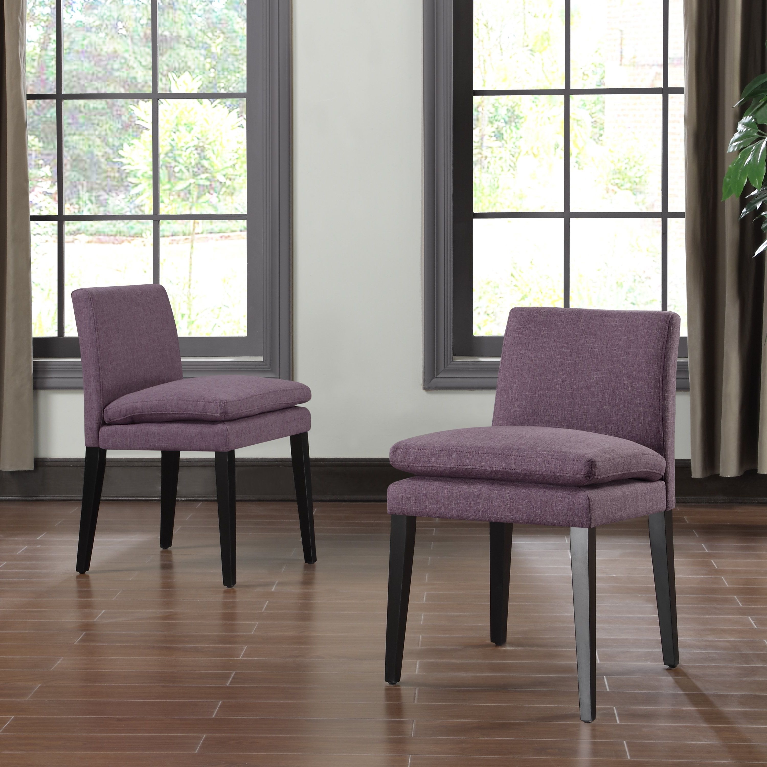 Current Orion Side Chairs Within Shop Handy Living Orion Amethyst Purple Linen Upholstered Dining (View 16 of 20)