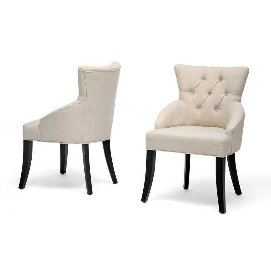 Current Shop Halifax Light Beige Dining Chair (set Of 2) – Free Shipping Inside Caira Black Upholstered Diamond Back Side Chairs (Photo 20 of 20)