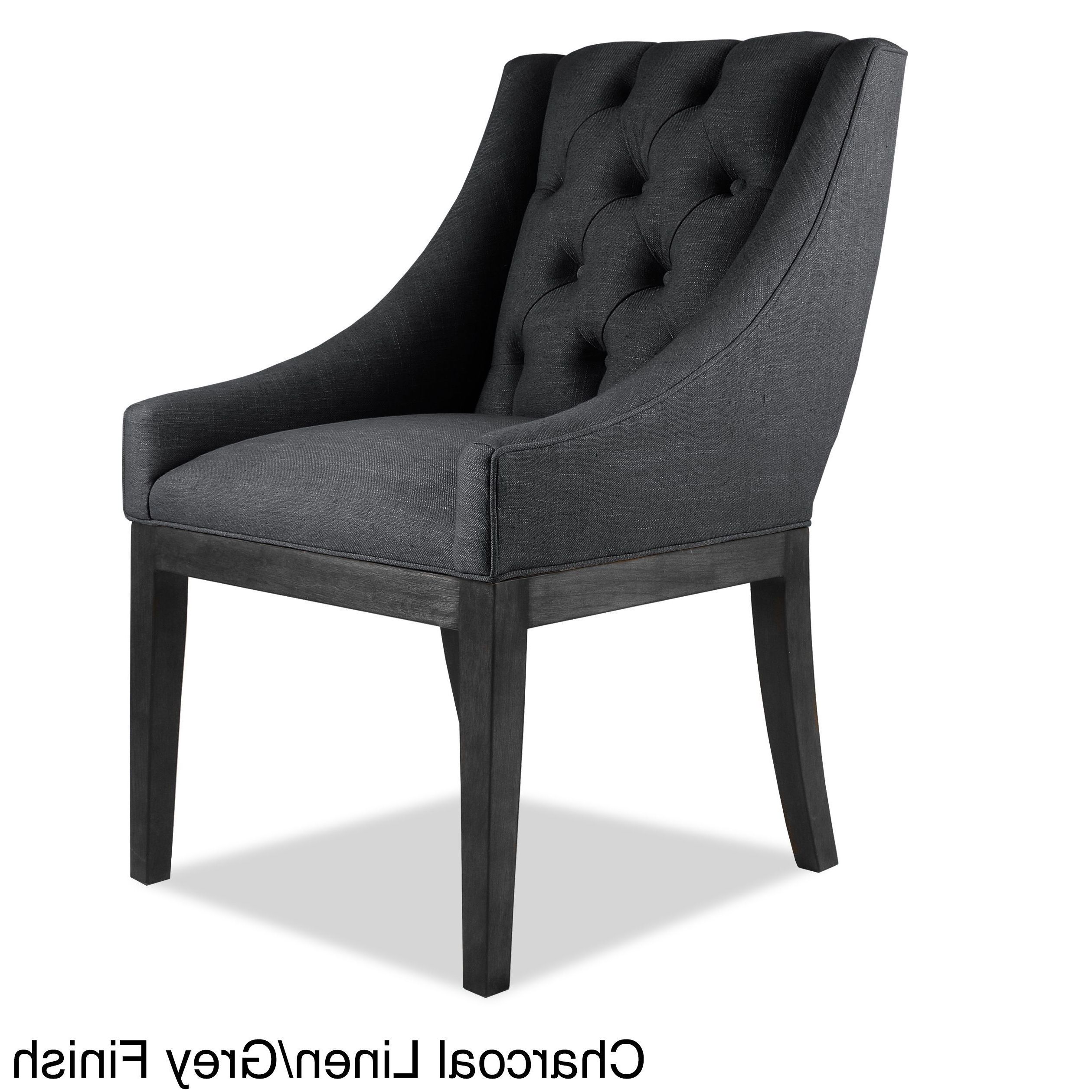 Favorite Alexa Black Side Chairs Inside South Cone Home Alexa Linen Dining Chair (Photo 1 of 20)
