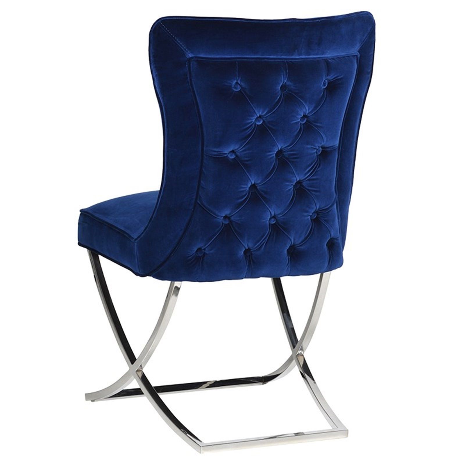 Favorite Giotto Navy Dining Chair With Silver Legs In Nautical Silver Side Chairs (View 4 of 20)