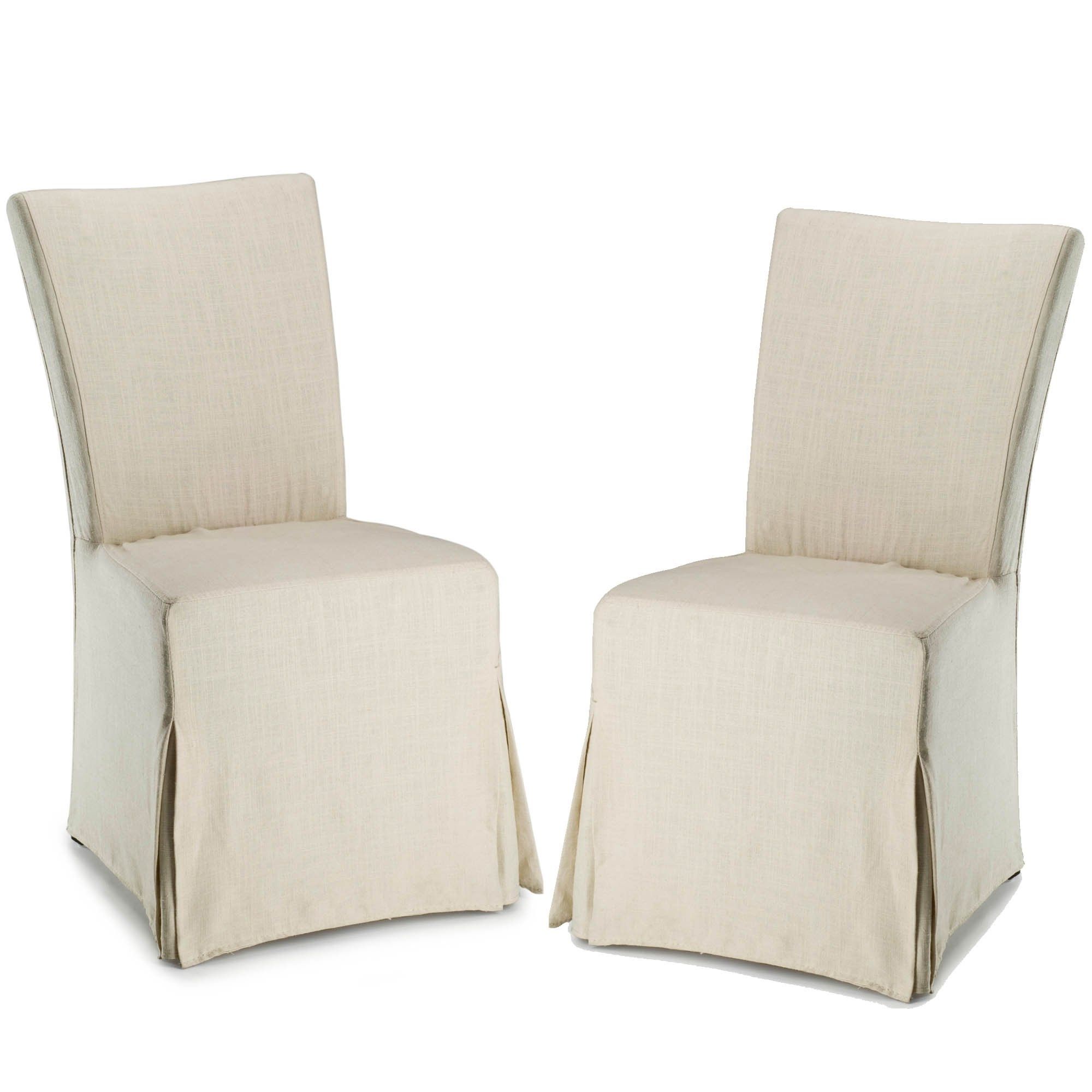 Garten Linen Skirted Side Chairs Set Of 2 Within Current Shop Safavieh Parsons Dining Slipcover Dining Chairs (set Of 2) –  (View 5 of 20)