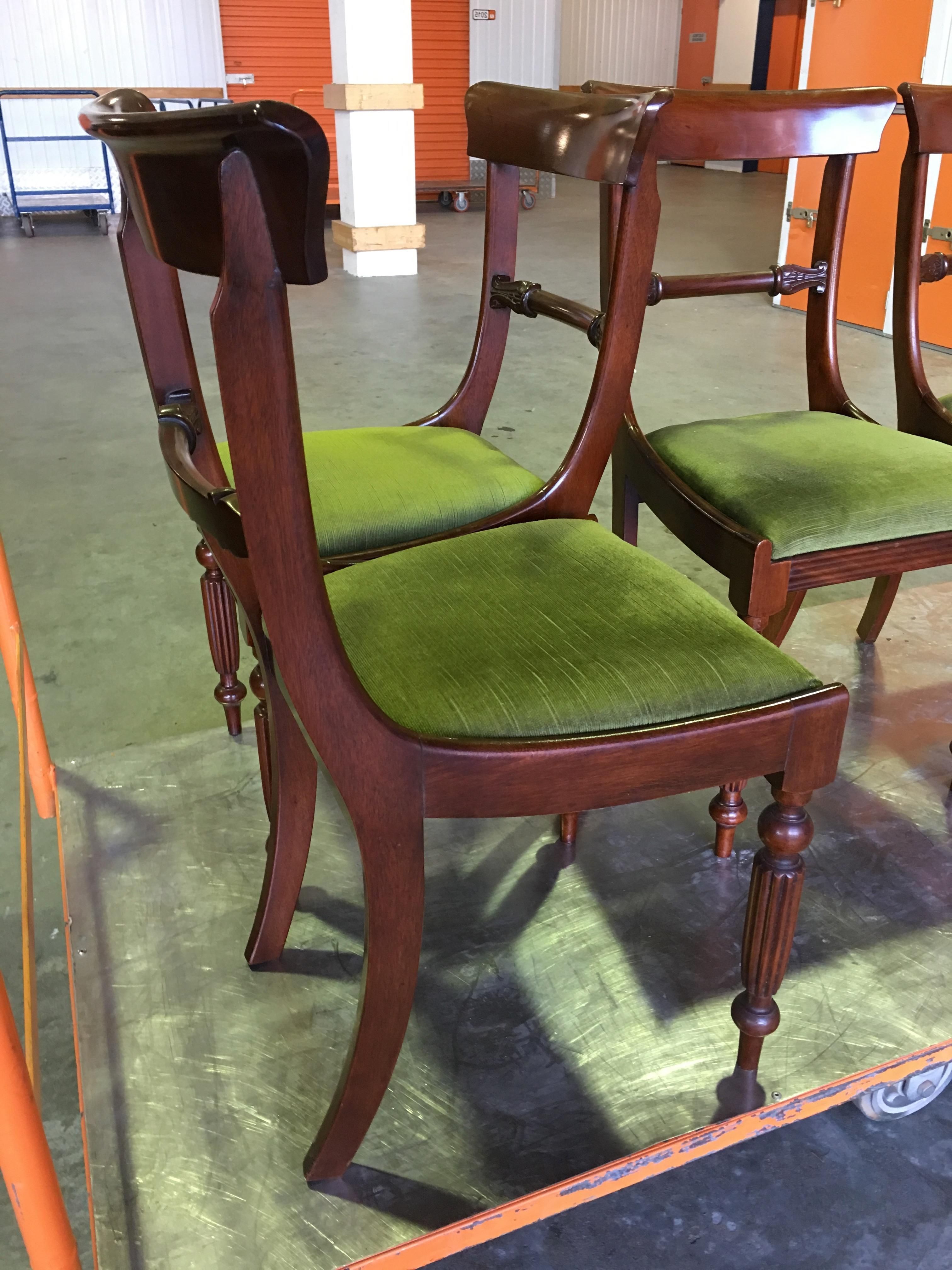 Green Cedar Dining Chairs Inside 2017 Beautiful Set Of 4 Antique 19th Century English Cedar Rail Back (View 16 of 20)