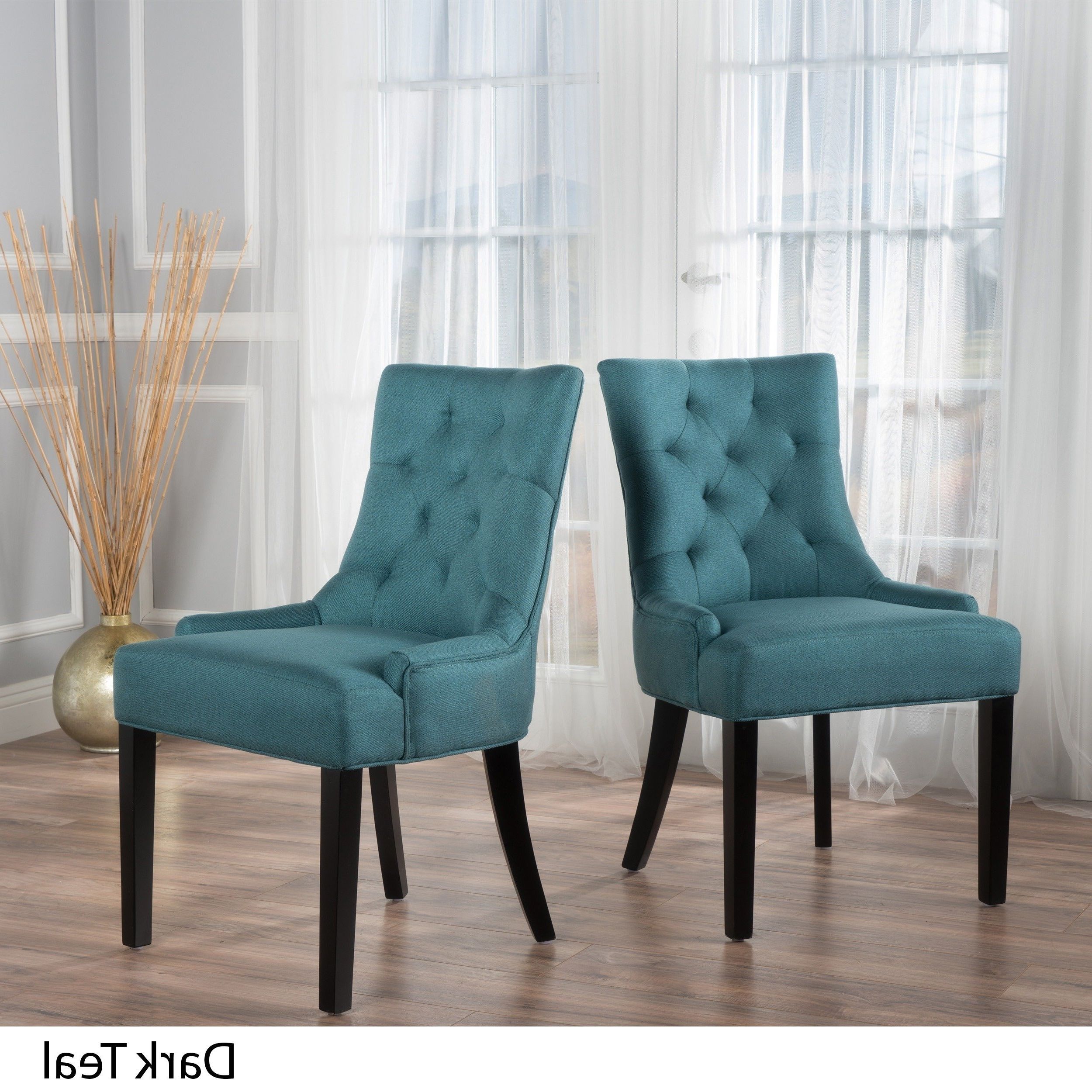 Hayden Ii Black Side Chairs Pertaining To Widely Used Shop Hayden Tufted Fabric Dining/ Accent Chair (set Of 2) (View 11 of 20)