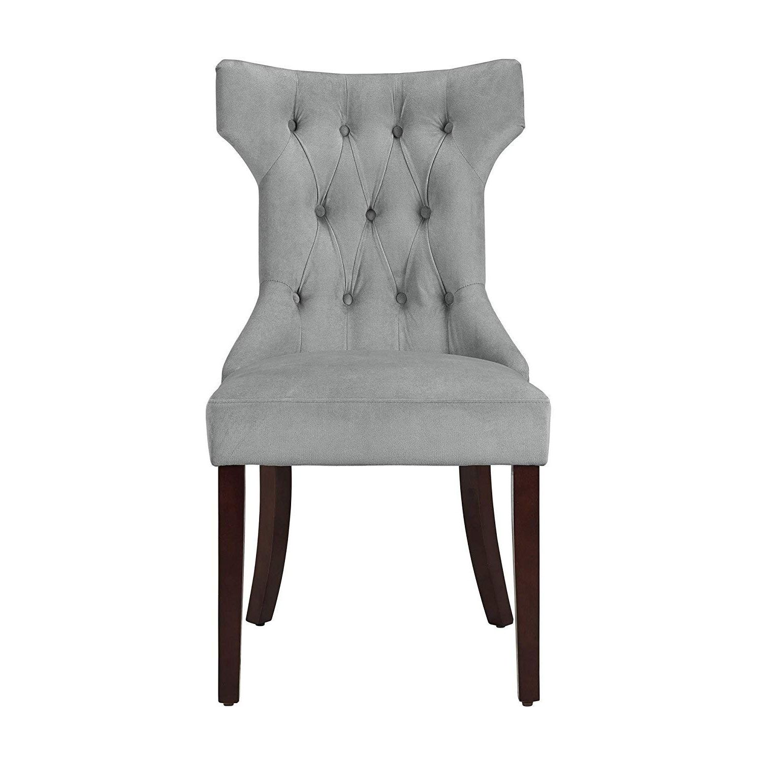 Hayden Ii Black Side Chairs Regarding Famous Amazon – Clairborne Tufted Dining Chair, Gray – Chairs (View 18 of 20)