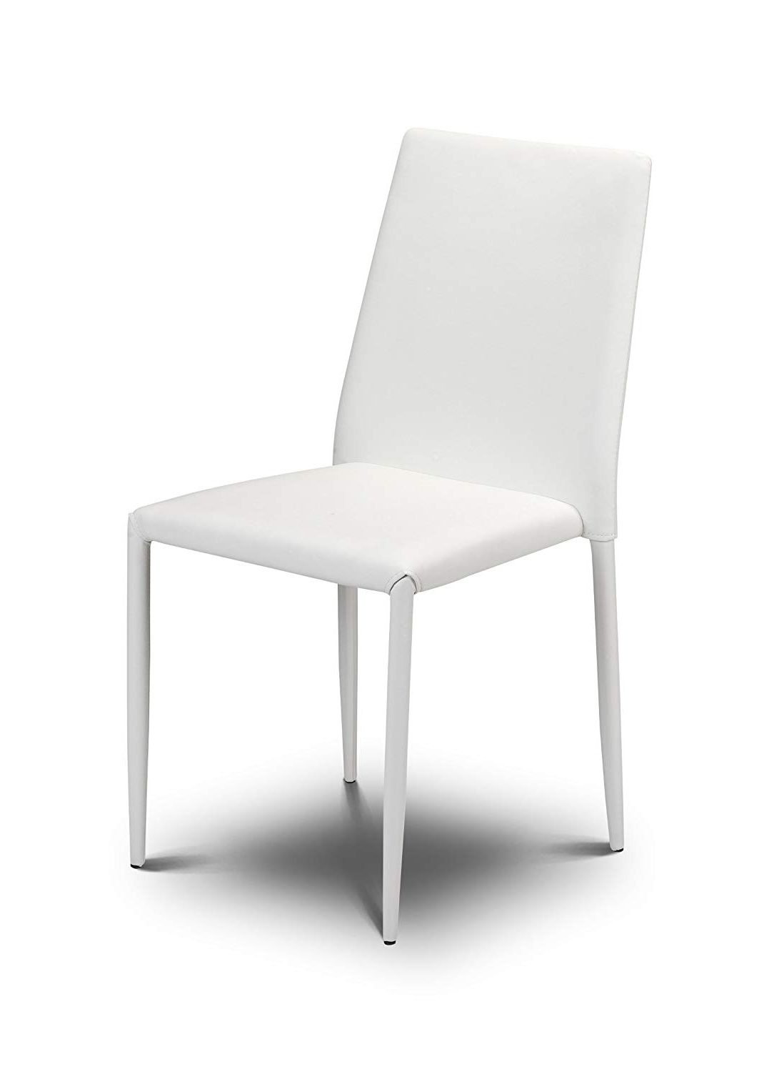 Mandy Paper White Side Chairs Within Most Current Julian Bowen Jazz Stacking Chairs, Faux Leather, White, Set Of 4 (Photo 3 of 20)