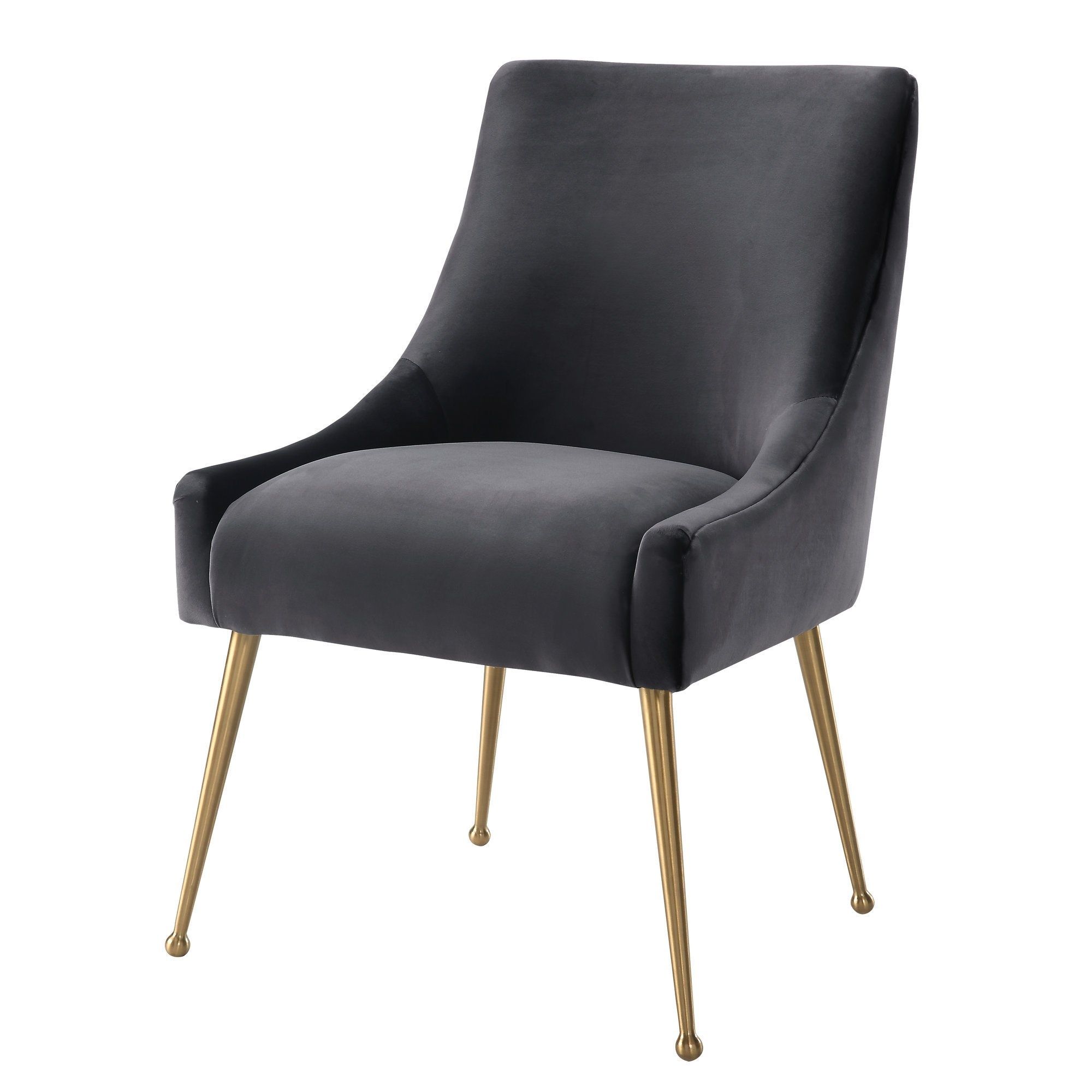 Newest Shop Beatrix Grey Velvet Side Chair – Ships To Canada – Overstock (View 18 of 20)