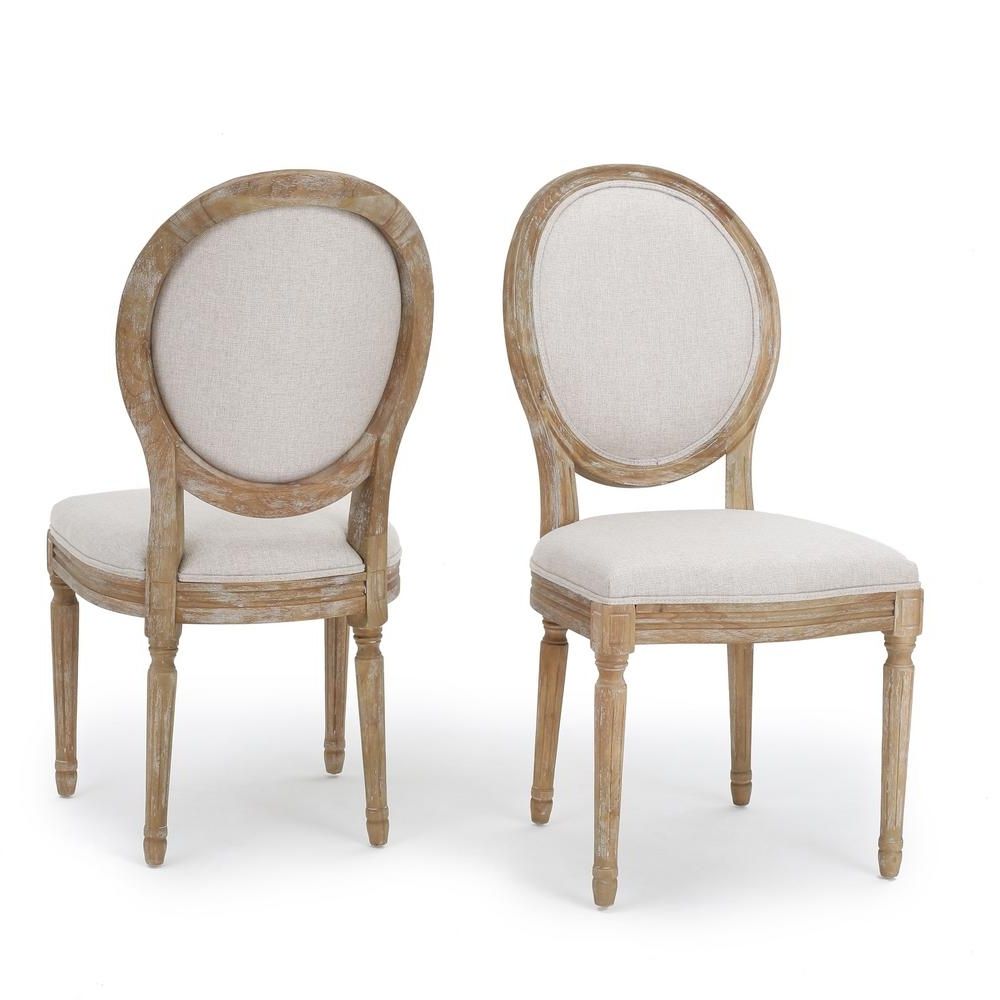Noble House Phinnaeus Beige Fabric Dining Chairs (set Of 2) 300258 With Regard To Latest Hayden Ii Black Side Chairs (View 14 of 20)