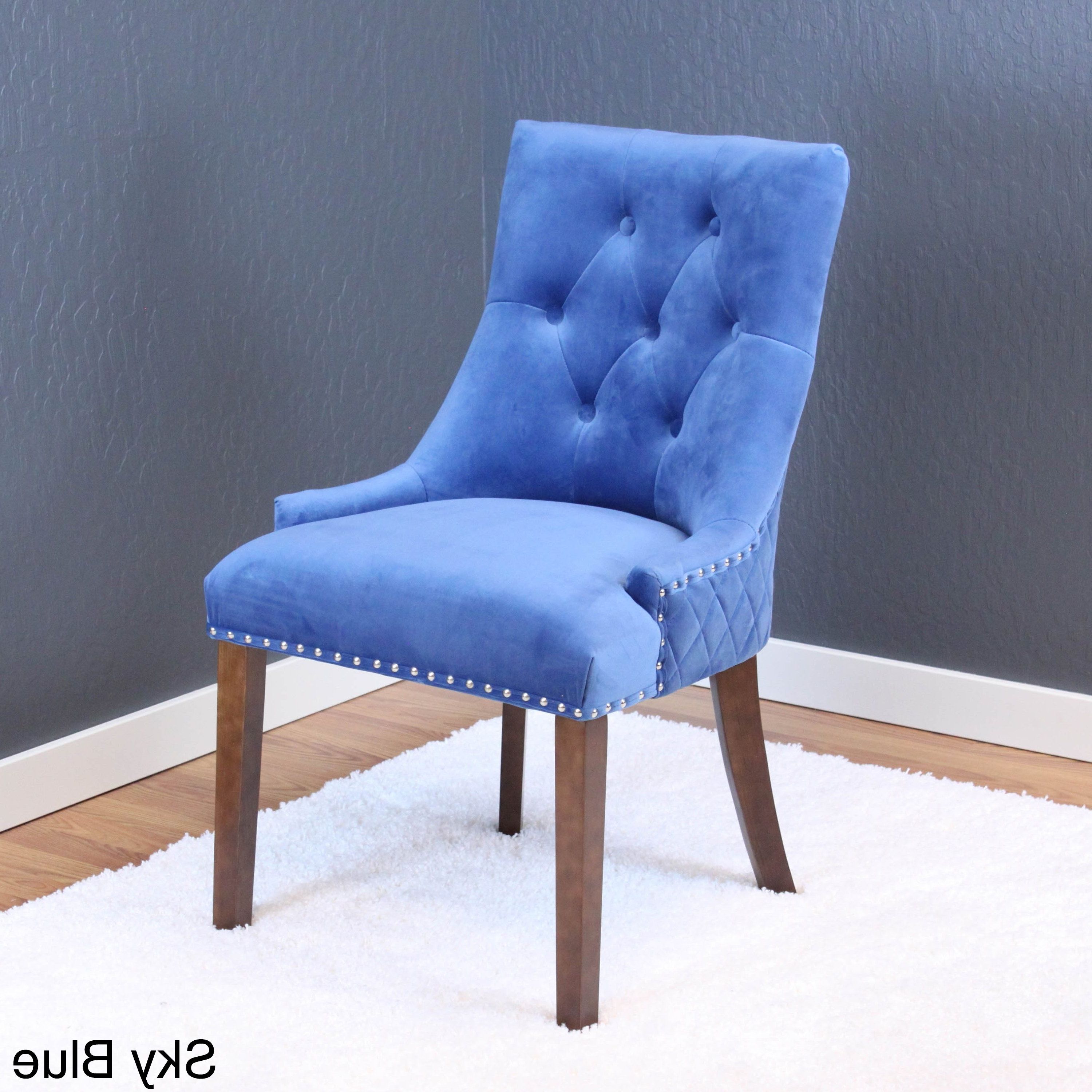 Pilo Blue Side Chairs Intended For Popular Shop Lemele Tufted Velvet Dining Chairs (set Of 2) – On Sale – Free (Photo 9 of 20)