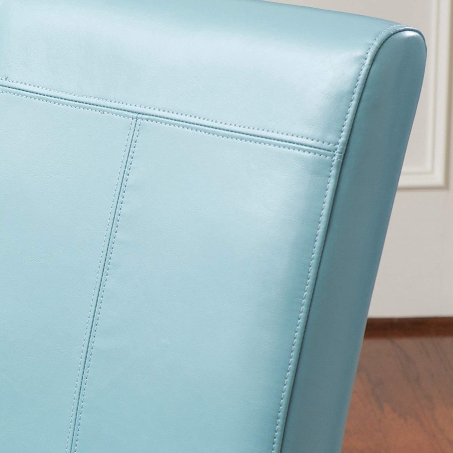 Preferred Amazon – Stella Teal Blue Leather Dining Chair (set Of 2) – Chairs With Celler Teal Side Chairs (View 5 of 20)