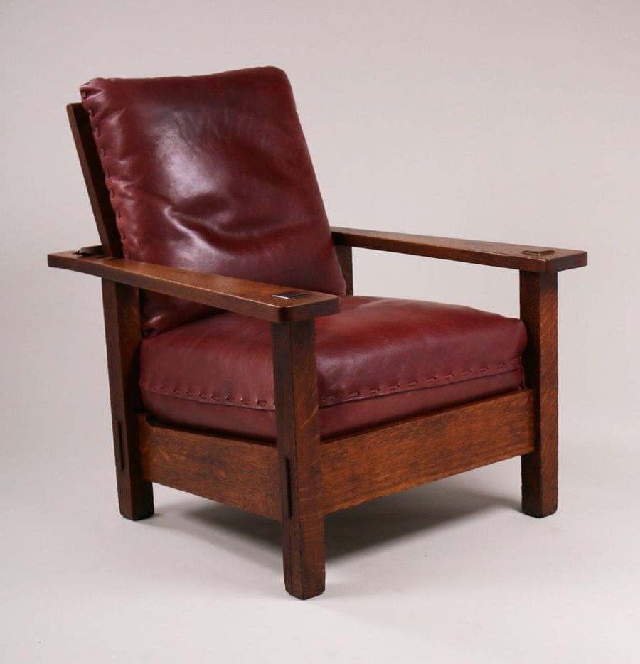 Recent Craftsman Arm Chairs Within Stickley Brothers Large Morris Chair With Long, Tapered Arms (Photo 7 of 20)