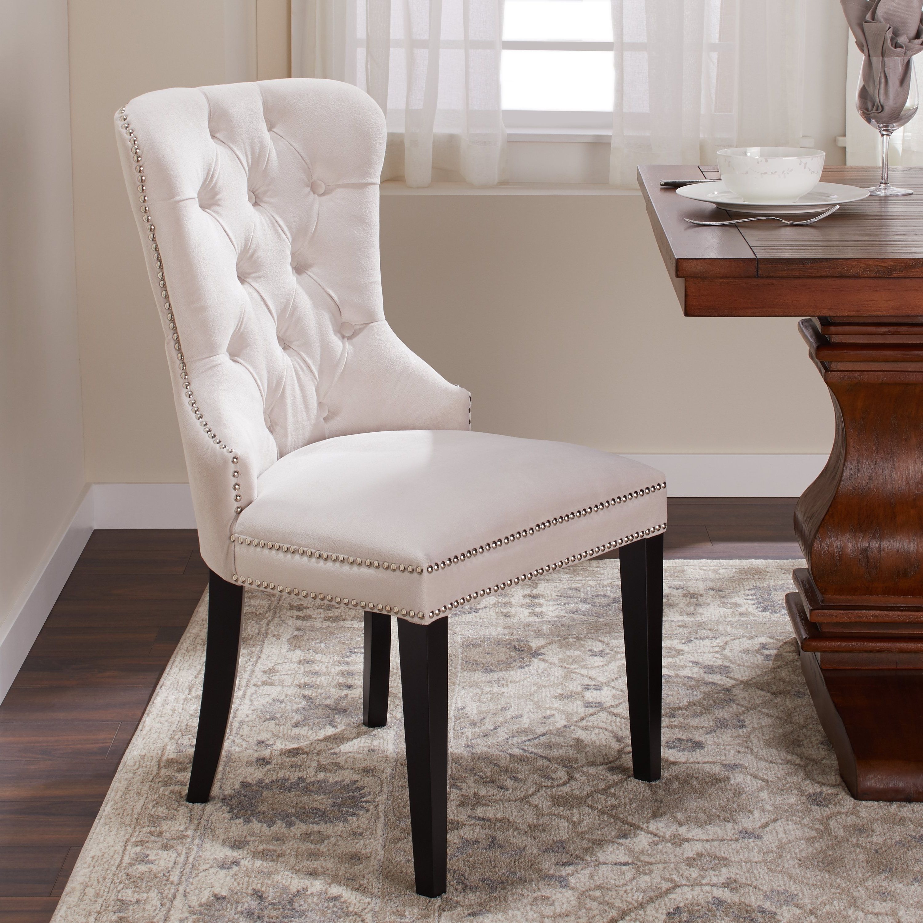 Recent Shop Abbyson Versailles Tufted Velvet Dining Chair – On Sale – Free With Dining Chairs With Blue Loose Seat (View 11 of 20)