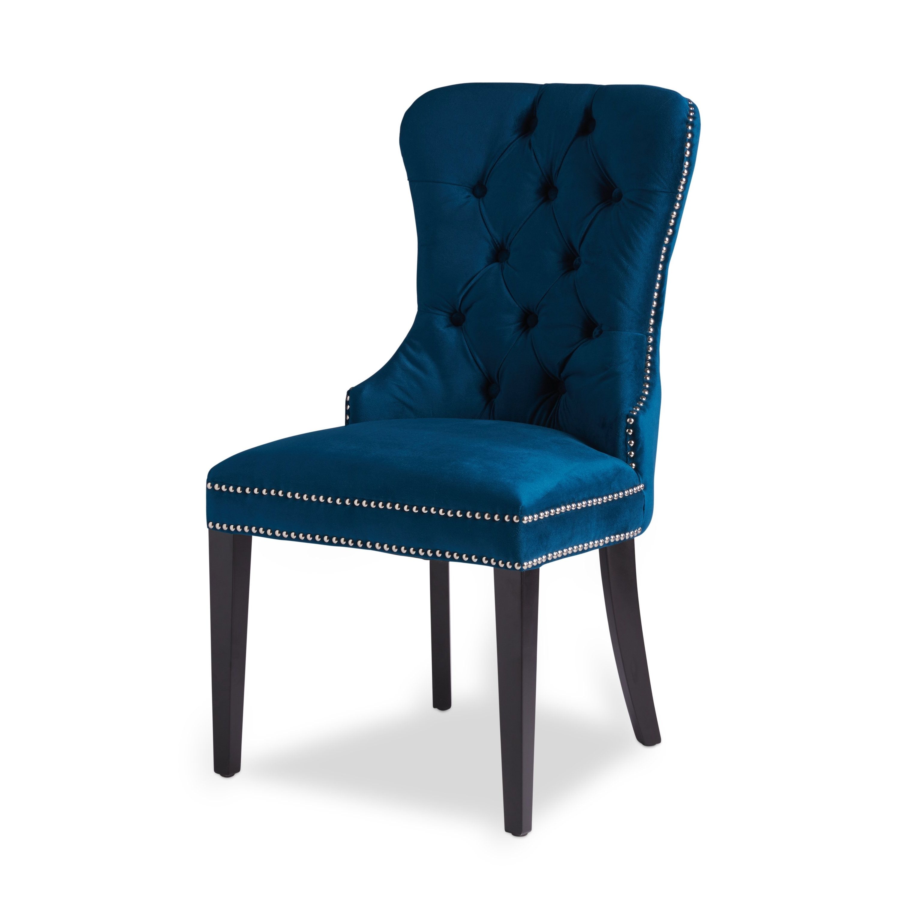Shop Abbyson Versailles Blue Tufted Dining Chair – On Sale – Free Pertaining To Most Recently Released Pilo Blue Side Chairs (Photo 11 of 20)