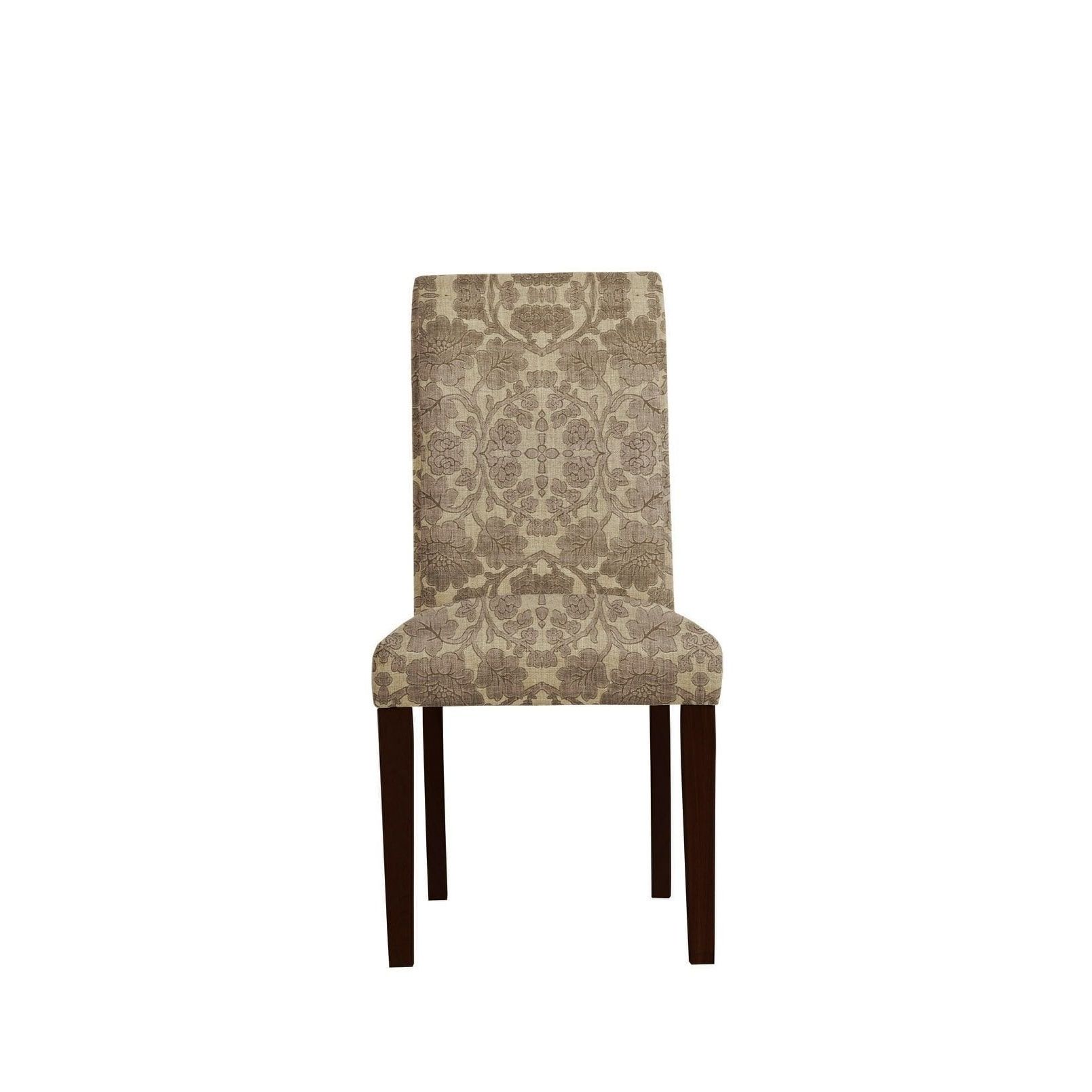 Trendy Set Of 2 Daniala Side Chairs With Plush Fabric 648, Brown/floral Intended For Caira Upholstered Side Chairs (Photo 11 of 20)