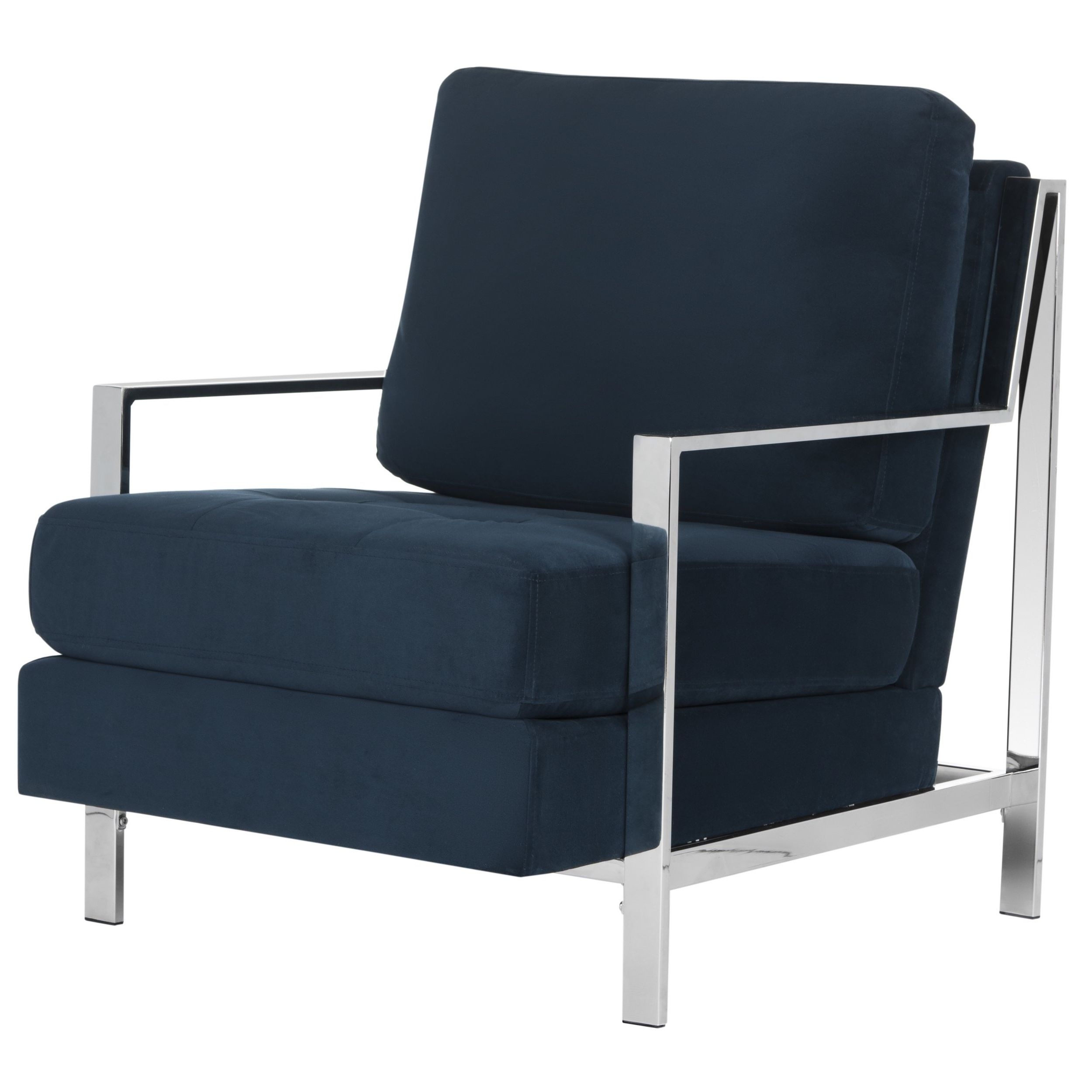 Well Liked Walden Upholstered Side Chairs Intended For Shop Mid Century Modern Glam Velvet Navy Blue Club Chair – Free (View 5 of 20)