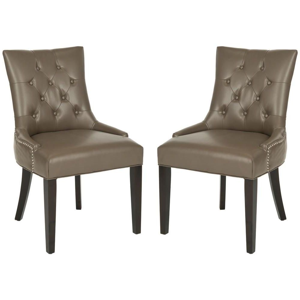Widely Used Clay Side Chairs Intended For Safavieh Abby Clay/espresso Bicast Leather Side Chair (set Of 2 (Photo 1 of 20)