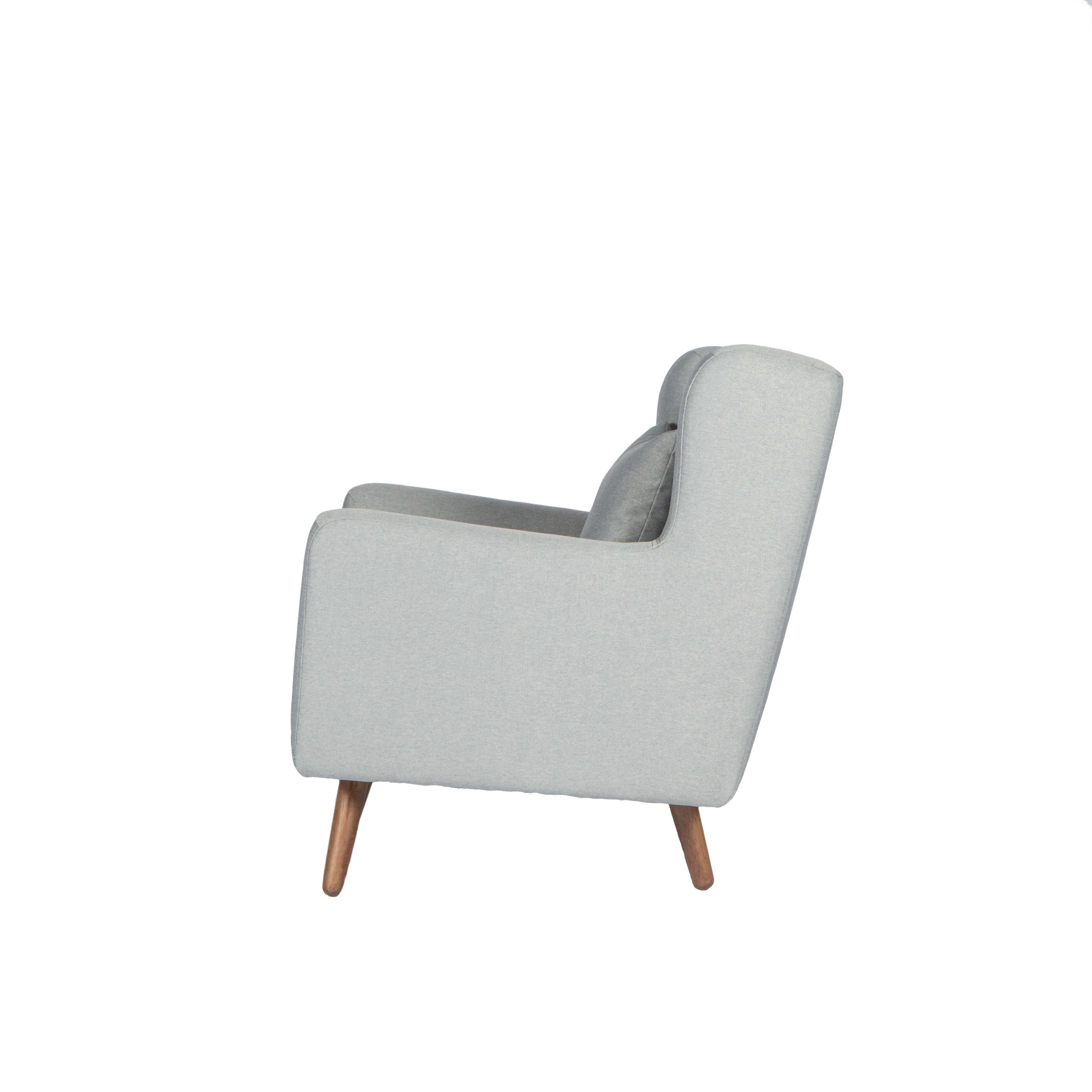 Wing Back Armchair With Angled Legs – Lincoln – Grey Inside 2018 Gunner Side Chairs (Photo 8 of 20)