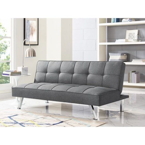 2017 Cohen Foam Oversized Sofa Chairs Intended For Shop Serta Charlie Tufted Grey Upholstered Convertible Sofa – Free (View 6 of 20)