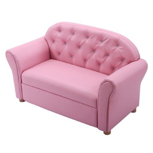 $93 – Costway Kids Sofa Princess Armrest Chair Lounge Couch Flip In Current Toddler Sofa Chairs (View 17 of 20)