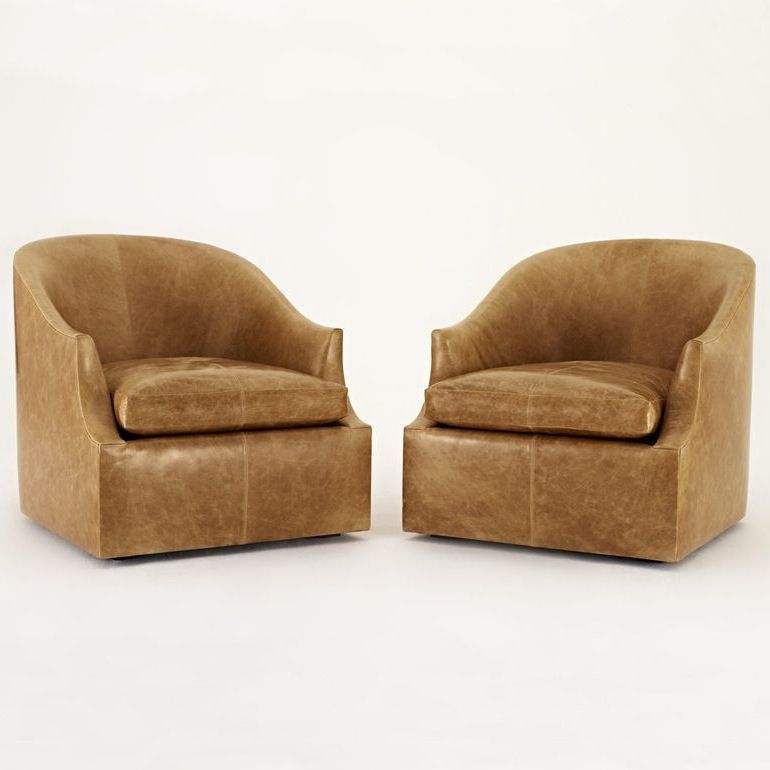 Alder Grande Ii Swivel Chairs With Famous Eos Floating Barrel Chair – Transitional Mid Century / Modern Swivel (View 4 of 18)