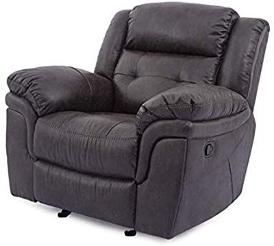 Amazon: Flash Furniture Brown Leather Rocker Recliner: Kitchen With Fashionable Amala Dark Grey Leather Reclining Swivel Chairs (View 9 of 20)