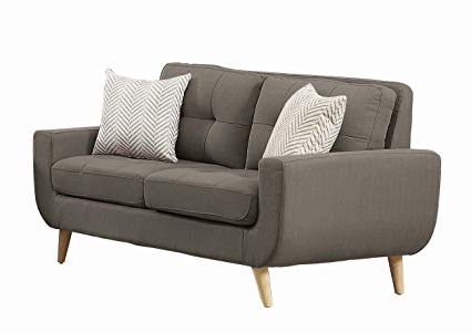 Amazon: Homelegance Deryn 68" Loveseat With Tufted Back, Gray Within Most Popular Cohen Foam Oversized Sofa Chairs (View 20 of 20)