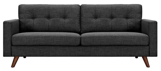 Ames Charcoal Gray Sofa, Walnut – Midcentury – Sofas  Rustic Edge With Most Popular Ames Arm Sofa Chairs (View 12 of 20)