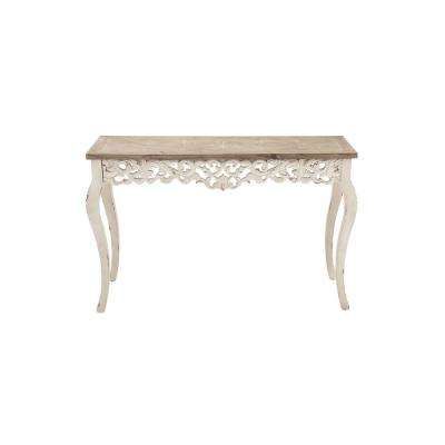 Antique White Distressed Console Tables In Trendy Rustic – White – Console Table – Accent Tables – Living Room (View 7 of 20)