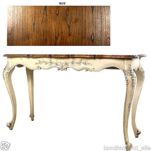 Antique White Distressed Console Tables Throughout Latest French Country Antique White Distressed Console Table Mahogany Top (Photo 16 of 20)