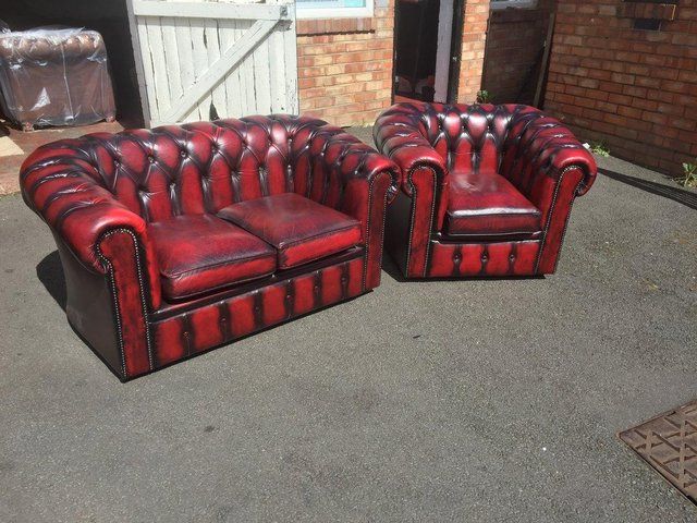 Chesterfield Sofa And Chair For Sale In Houghton Le Spring, Durham With Regard To Most Popular Chesterfield Sofa And Chairs (View 20 of 20)