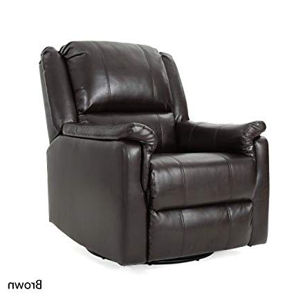 Chocolate Brown Leather Tufted Swivel Chairs With Regard To Popular Amazon: Jemma Tufted Brown Bonded Leather Swivel Gliding (View 6 of 20)