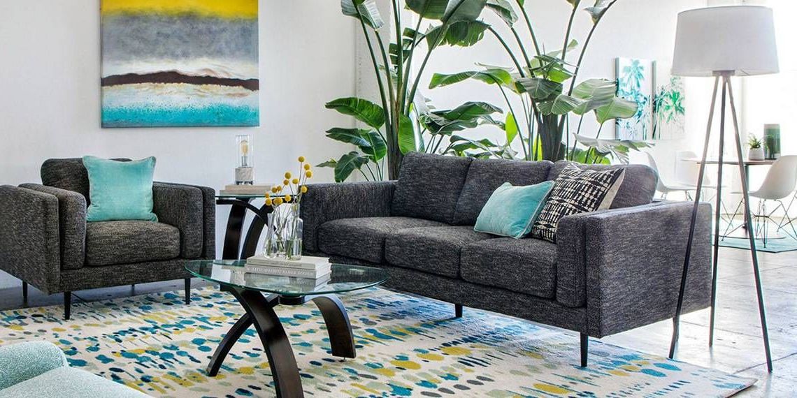 Coastal Living Room With Aquarius Dark Grey Sofa (View 1 of 20)