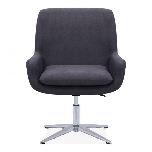 Dark Grey Swivel Chairs Within Fashionable Dark Grey Frabic Upholstered Cromwell Lounge Chair (View 13 of 20)