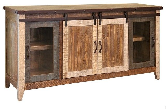 Madeline Antique Style Multicolor Rustic Sliding Barn Door Tv Stand With Regard To Fashionable Antique Style Tv Stands (Photo 7 of 20)