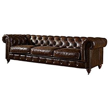 Mansfield Cocoa Leather Sofa Chairs With Regard To Widely Used Amazon: Ethan Allen Mansfield Leather Sofa, 89" Sofa, Omni Brown (View 9 of 20)