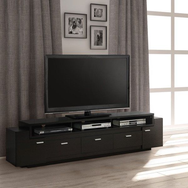 Most Current 84 Inch Tv Stands Pertaining To Shop Porch & Den Hubbard 84 Inch Tiered Tv Stand – On Sale – Free (View 1 of 20)