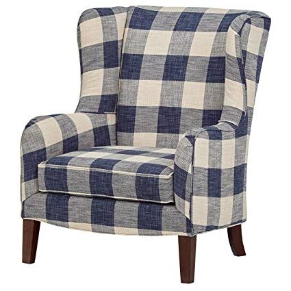 Most Current Sadie Ii Swivel Accent Chairs Pertaining To Amazon: Stone & Beam Sadie Buffalo Check Wingback Chair: Kitchen (View 1 of 20)