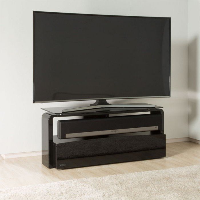 Most Recently Released Alphason Sonos Playbar Black Tv Stand (as9001) Throughout Alphason Tv Cabinets (View 4 of 20)